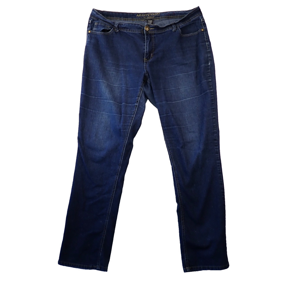 Ashley Stewart Tall Skinny Women's Sz 18 TX Stretch Plus Mid Rise Denim Jeans